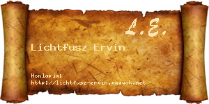 Lichtfusz Ervin névjegykártya